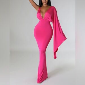 Pink Bodycon Maxi Dress